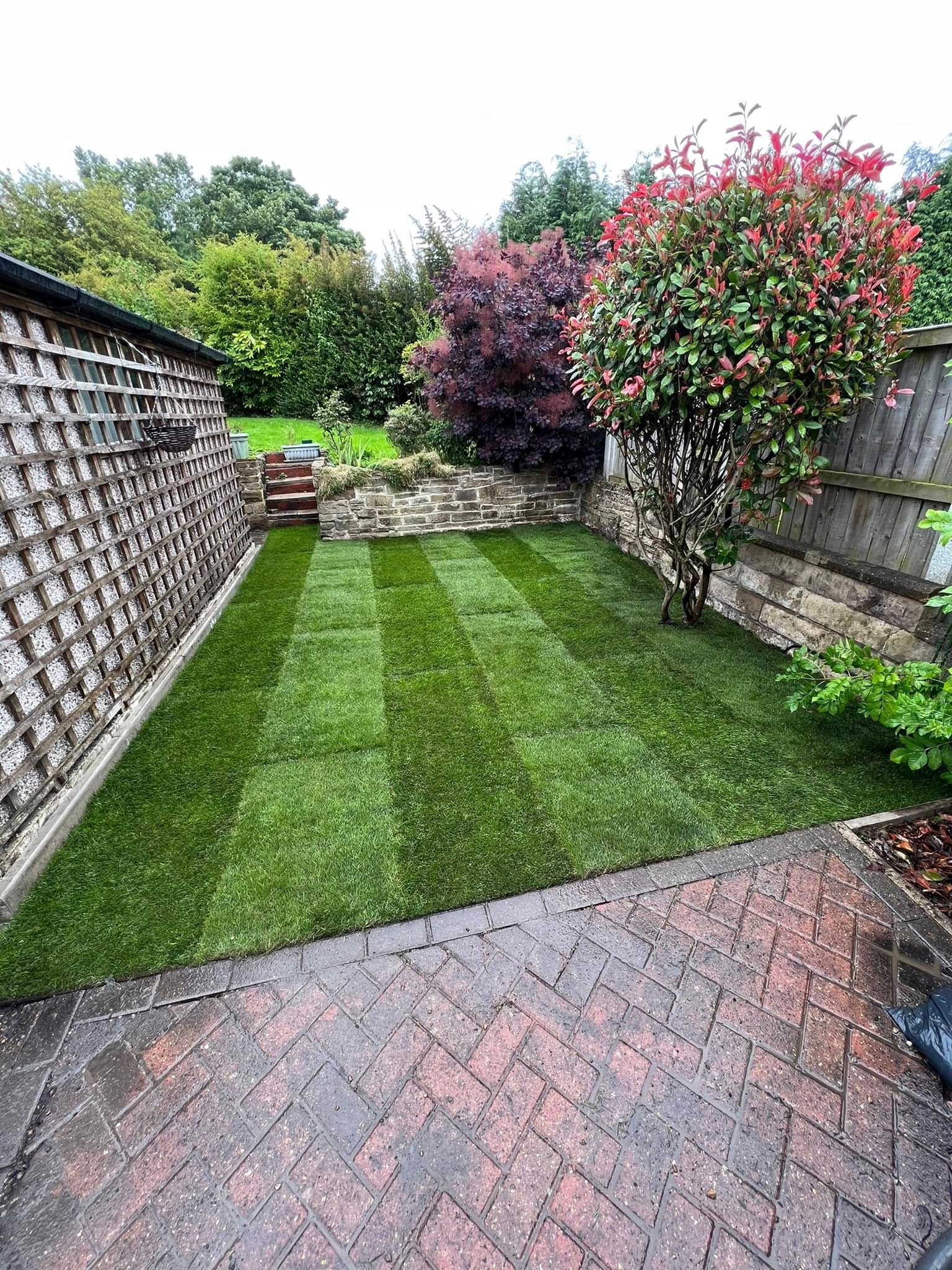 Completed landscaping project showing finished result