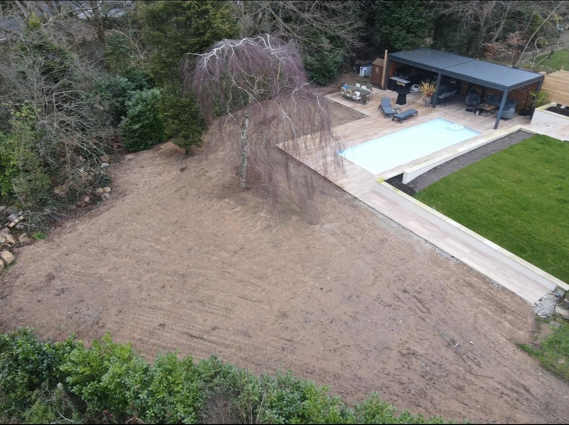 Before: unfinished large rear garden