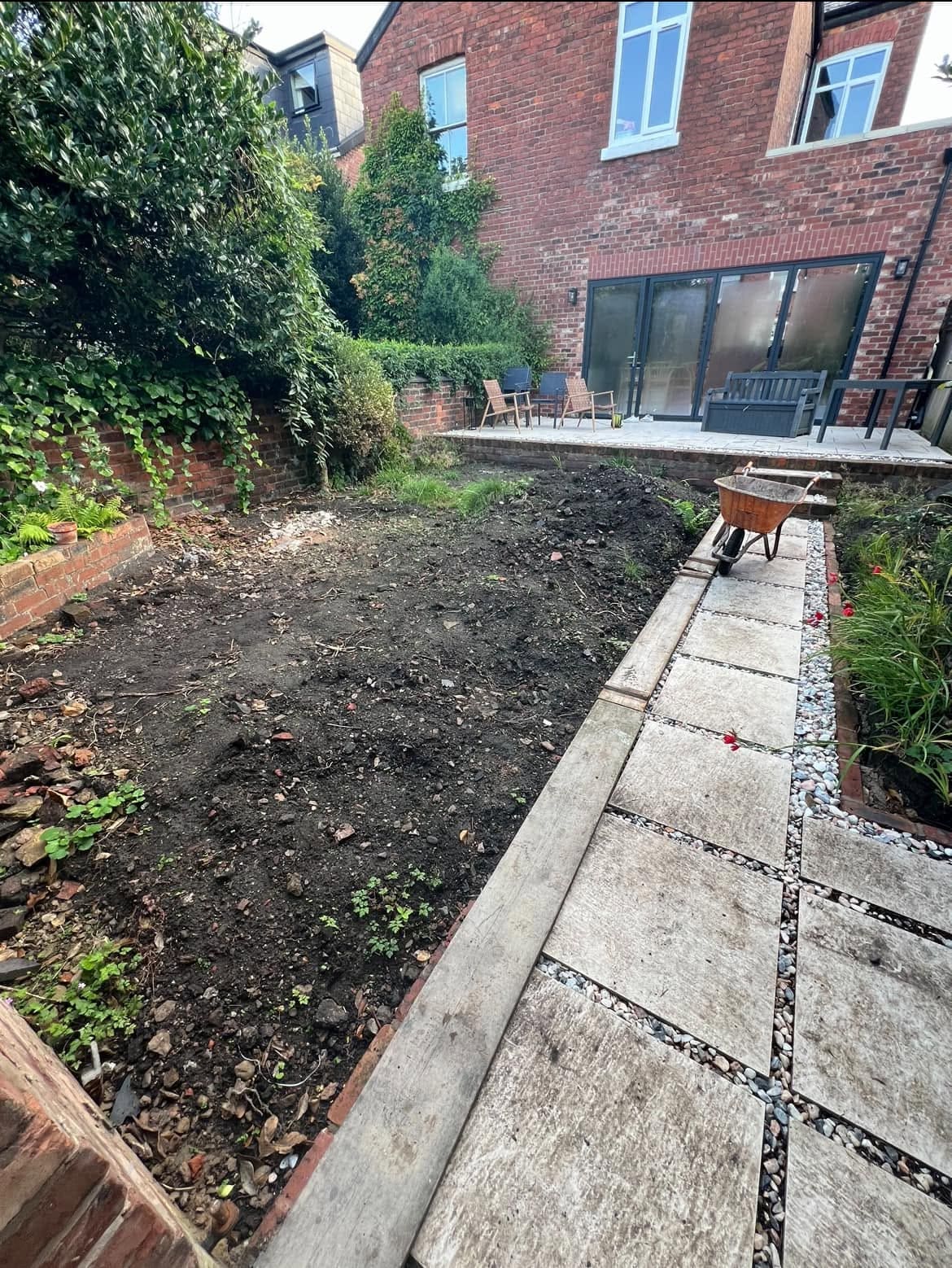 Before: unfinished rear garden plot