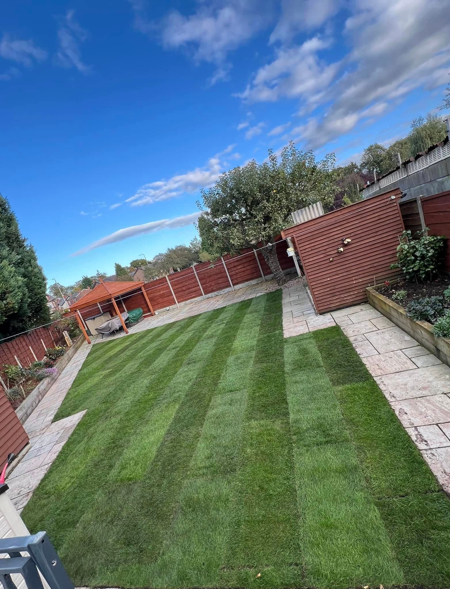 Completed groundwork and landscaping project