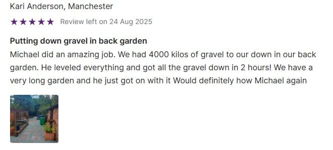 Customer review screenshot from MyBuilder