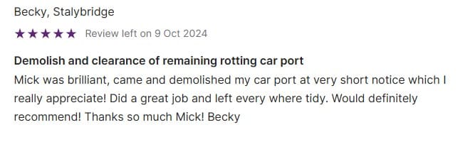 Customer review screenshot from MyBuilder