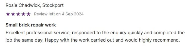 Customer review screenshot from MyBuilder