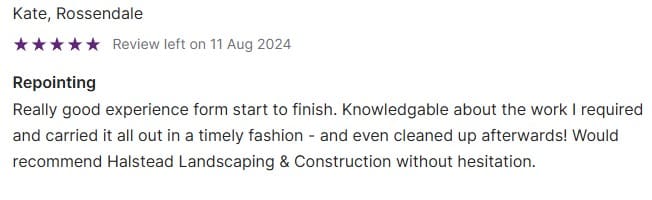 Customer review screenshot from MyBuilder